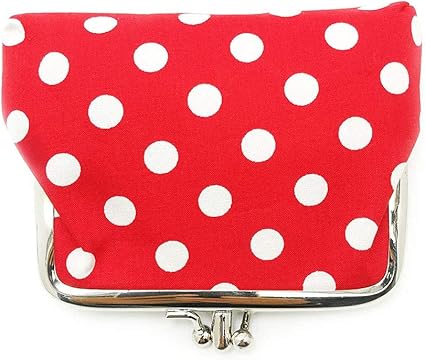Vintage Red Polka Dot Coin Purse | Retro Kiss Lock Wallet | Women’s Mini Pouch for Coins, Keys & Small Essentials | Cute Gift