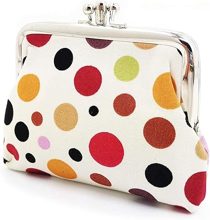 Vintage Polka Dot Coin Purse | Retro Kiss Lock Wallet | Women’s Mini Pouch for Coins, Keys & Accessories | Cute Gift
