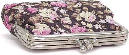 Vintage Floral Coin Purse | Retro Kiss Lock Wallet | Women’s Mini Pouch for Coins, Keys & Everyday Essentials | Romantic Gift