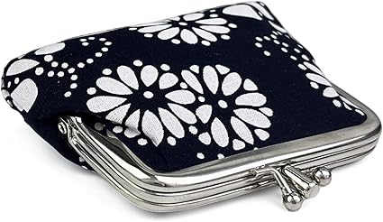 Vintage Black & White Floral Coin Purse | Retro Kiss Lock Wallet | Women’s Mini Pouch for Coins, Keys & Accessories | Elegant Gift