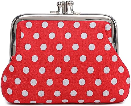 Vintage Red Polka Dot Coin Purse | Retro Kiss Lock Wallet | Women’s Mini Pouch for Coins, Keys & Small Essentials | Cute Gift