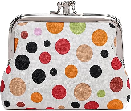 Vintage Polka Dot Coin Purse | Retro Kiss Lock Wallet | Women’s Mini Pouch for Coins, Keys & Accessories | Cute Gift