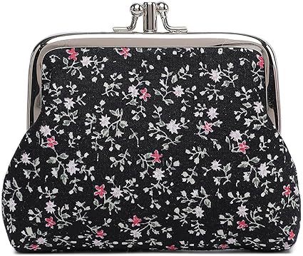 Vintage Floral Coin Purse | Small Retro Kiss Lock Wallet | Women’s Mini Pouch for Coins, Keys, Jewelry & Everyday Essentials
